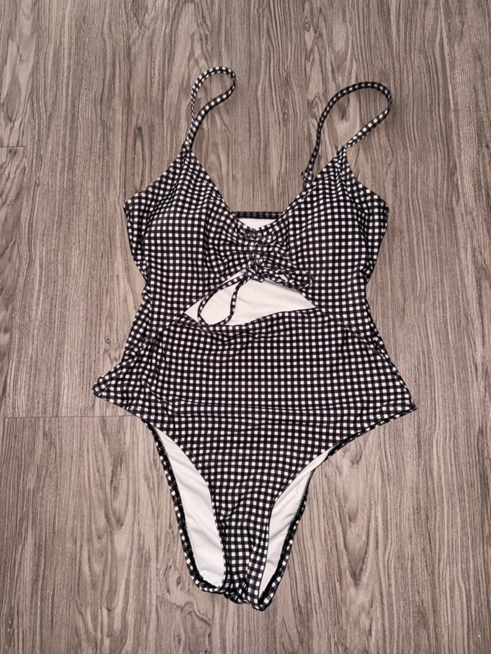 Aeropostale Black & White Gingham One-Piece Swim